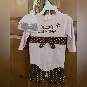 Daddy’s Little Girl outfit. Pink and brown, size 9mos